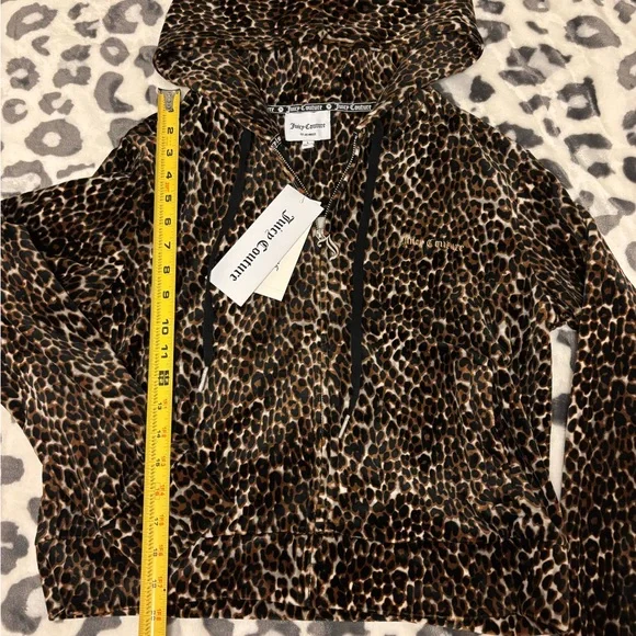 NEW!  Juicy Couture Leopard Velour Jacket with Pockets LARGE - Picture 3 of 3